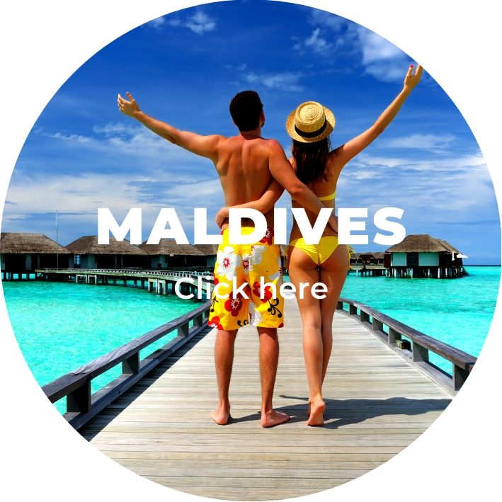 A couple on their honeymon in the Maldives
